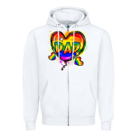 White Dad pride Zipper Hoodie - FaDigitalArtStudio
