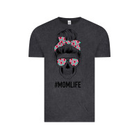 Vintage Black Pink Flower on Cyan Background Mom Skull Vintage Tee - Bettercallsaul