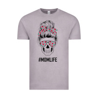 Vintage Zinc Pink Flower on Cyan Background Mom Skull Vintage Tee - Bettercallsaul