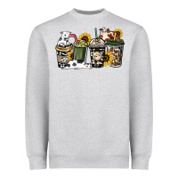 Heather Grey cowhide coffee cup Heavyweight Sweatshirt - HowdyJamesFarm