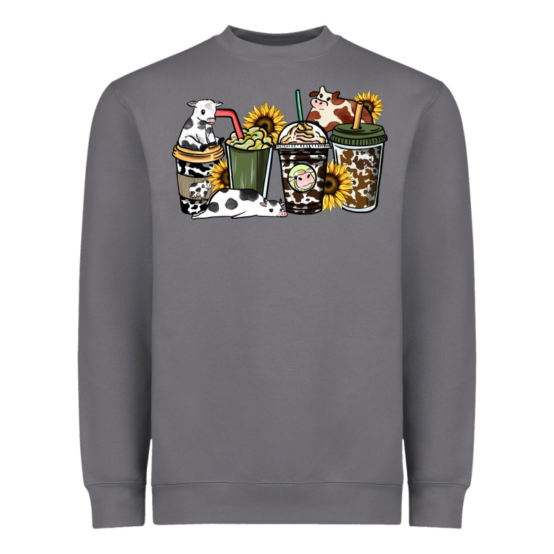 Cowhide Coffee Cup Heavyweight Sweatshirt by HowdyJamesFarm | Teevron