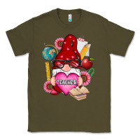 Army Green valentines day teacher gnome Classic Tee - RanaPortraitStore