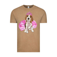 Vintage Coffee balerina beagle with tutu Vintage Tee - RanaPortraitStore
