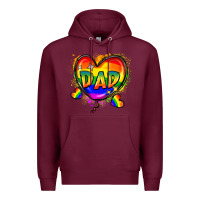 Burgundy Dad pride Premium Hoodie - FaDigitalArtStudio