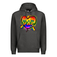 Charcoal Heather Dad pride Premium Hoodie - FaDigitalArtStudio