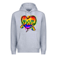 Heather Grey Dad pride Premium Hoodie - FaDigitalArtStudio