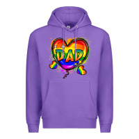 Purple Dad pride Premium Hoodie - FaDigitalArtStudio