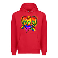Red Dad pride Premium Hoodie - FaDigitalArtStudio