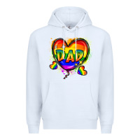 White Dad pride Premium Hoodie - FaDigitalArtStudio