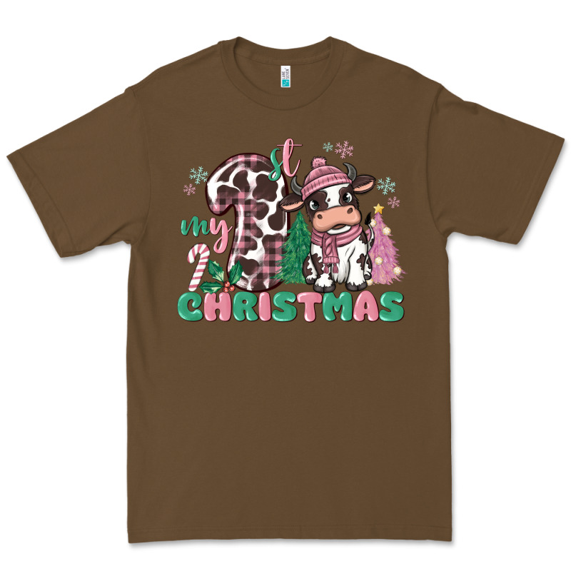 My First Christmas Cow Premium Tee by MaliasSmallBusiness | Teevron