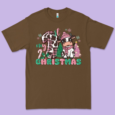 My First Christmas Cow Premium Tee Designed By Maliassmallbusiness