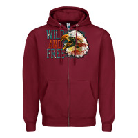 Burgundy Wild and free Zipper Hoodie - FaDigitalArtStudio