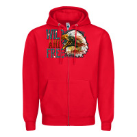 Red Wild and free Zipper Hoodie - FaDigitalArtStudio