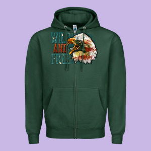 Wild And Free Zipper Hoodie Designed By Fadigitalartstudio