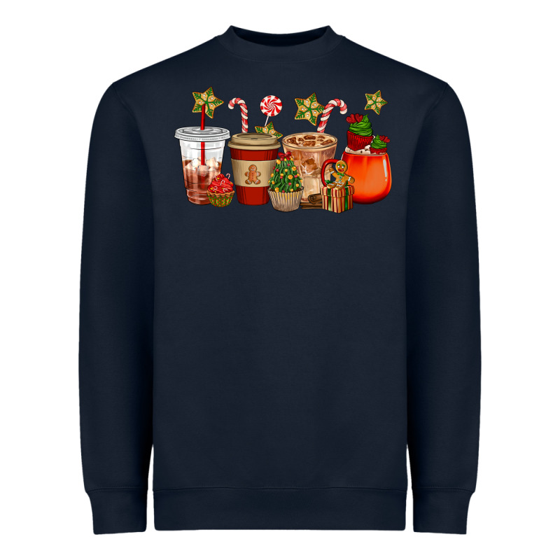 Christmas Cup Cakes Coffee Cups Heavyweight Sweatshirt by CowGirlArtShop | Teevron