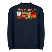 Navy christmas cup cakes coffee cups Heavyweight Sweatshirt - CowGirlArtShop