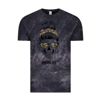 Cloud Black Feminine Camouflage Patterned Mom Skull Vintage Tee - Bettercallsaul