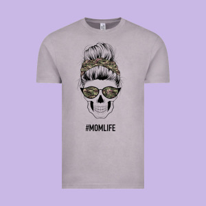 Feminine Camouflage Patterned Mom Skull Vintage Tee Designed By Bettercallsaul