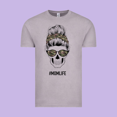 Feminine Camouflage Patterned Mom Skull Vintage Tee Designed By Bettercallsaul