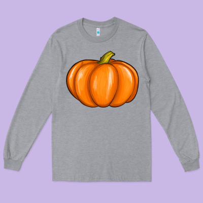 Pumpkin Long Sleeve Tee Designed By Texasbilliewilder