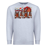 Heather Grey football mama Premium Sweatshirt - CowhideDigitalArt