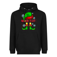 Black Elf Your Text Heavyweight Hoodie - CowhideDigitalArt