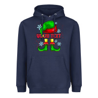 Navy Elf Your Text Heavyweight Hoodie - CowhideDigitalArt