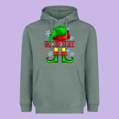 Elf Your Text Heavyweight Hoodie Designed By Cowhidedigitalart