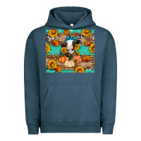 Pigment Midnight Navy Cow fall pumpkin Urban Hoodie - Artiststas