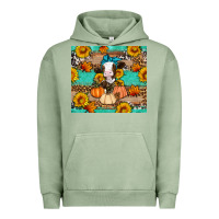 Pigment Oil Green Cow fall pumpkin Urban Hoodie - Artiststas
