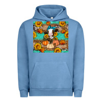 Pigment Pebble Blue Cow fall pumpkin Urban Hoodie - Artiststas