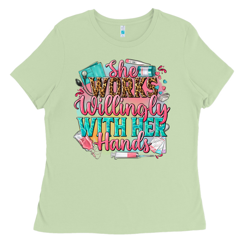 She Works Willingly With Her Hands Ladies Tee by NancyCooperArtShop | Teevron