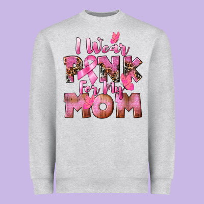 I Wear Pink For My Mom Heavyweight Sweatshirt Designed By Cowgirlartshop