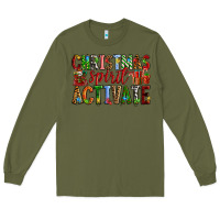 Army Green Christmas Spirit Activate Long Sleeve Tee - RanaPortraitStore