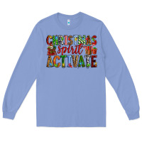 Colony Blue Christmas Spirit Activate Long Sleeve Tee - RanaPortraitStore