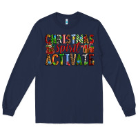 Navy Christmas Spirit Activate Long Sleeve Tee - RanaPortraitStore