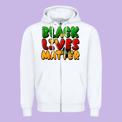 Black Lives Matter Zipper Hoodie Designed By Fadigitalartstudio