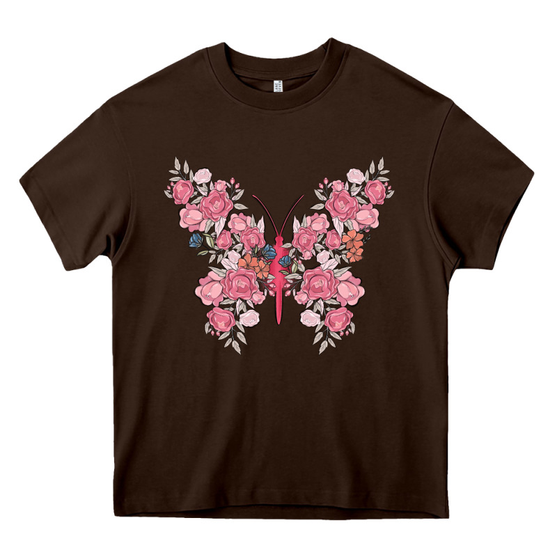 Floral Butterfly Heavy Core Tee by MaliasSmallBusiness | Teevron