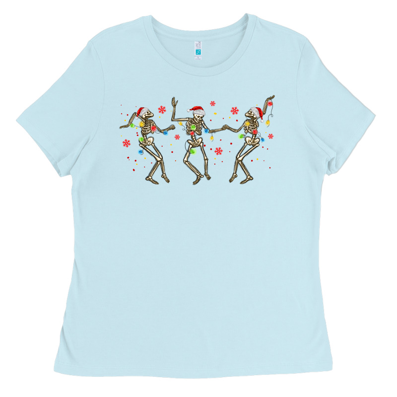 Dancing Skeleton Christmas Ladies Tee by MaliasSmallBusiness | Teevron