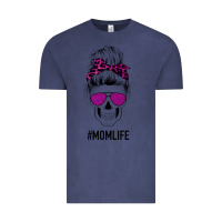 Vintage Denim Purple Glitter, Leopard Patterned Mom Skull Vintage Tee - Bettercallsaul