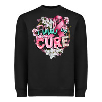 Black find a cure cancer awareness Heavyweight Sweatshirt - CowGirlArtShop