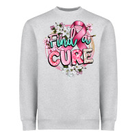 Heather Grey find a cure cancer awareness Heavyweight Sweatshirt - CowGirlArtShop