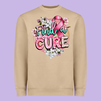 Find A Cure Cancer Awareness Heavyweight Sweatshirt Designed By Cowgirlartshop
