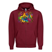 Burgundy lgbtq background Zipper Hoodie - FaDigitalArtStudio