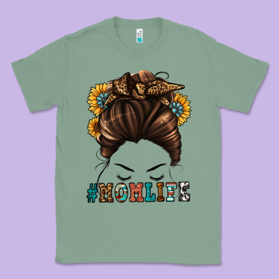 Mom Life Messy Bun Classic Tee Designed By Jasminsmagicworld