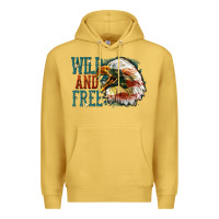 Antique Gold Wild and free Premium Hoodie - FaDigitalArtStudio