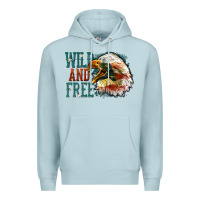 Blue Mist Wild and free Premium Hoodie - FaDigitalArtStudio