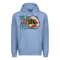 Colony Blue Wild and free Premium Hoodie - FaDigitalArtStudio