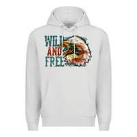 Dove Grey Wild and free Premium Hoodie - FaDigitalArtStudio