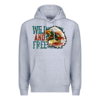 Heather Grey Wild and free Premium Hoodie - FaDigitalArtStudio